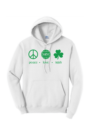 KAP7 Peace Love Irish Hooded Sweatshirt