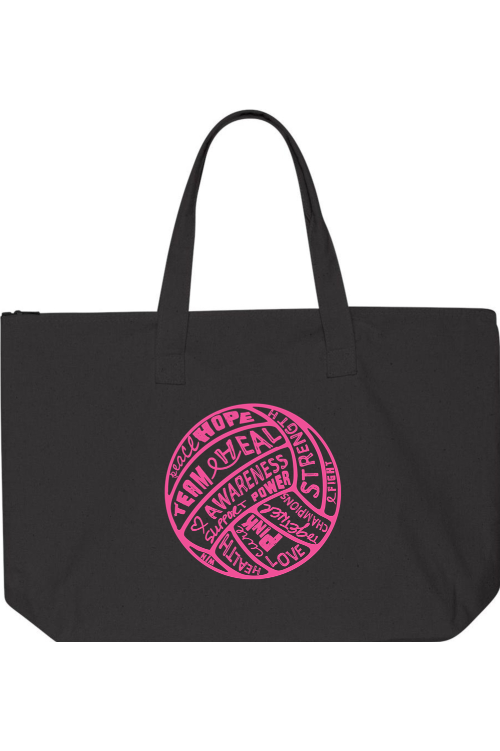 KAP7 Breast Cancer Awareness Tote with Zipper
