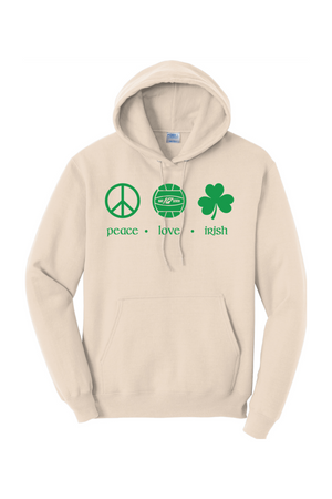 KAP7 Peace Love Irish Hooded Sweatshirt