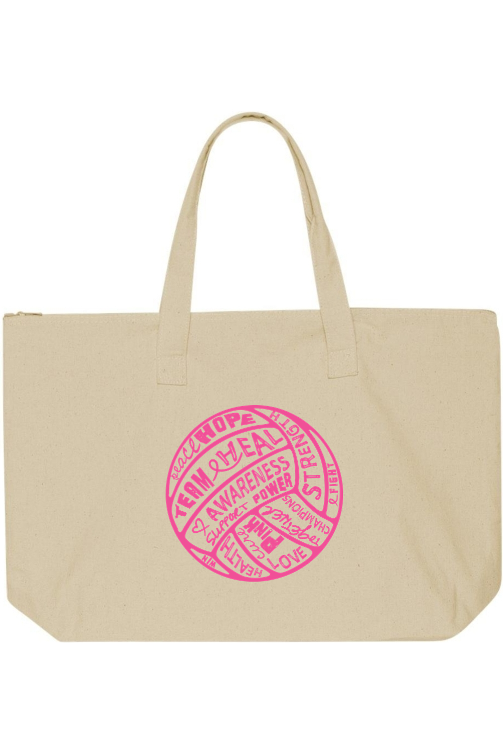 KAP7 Breast Cancer Awareness Tote with Zipper