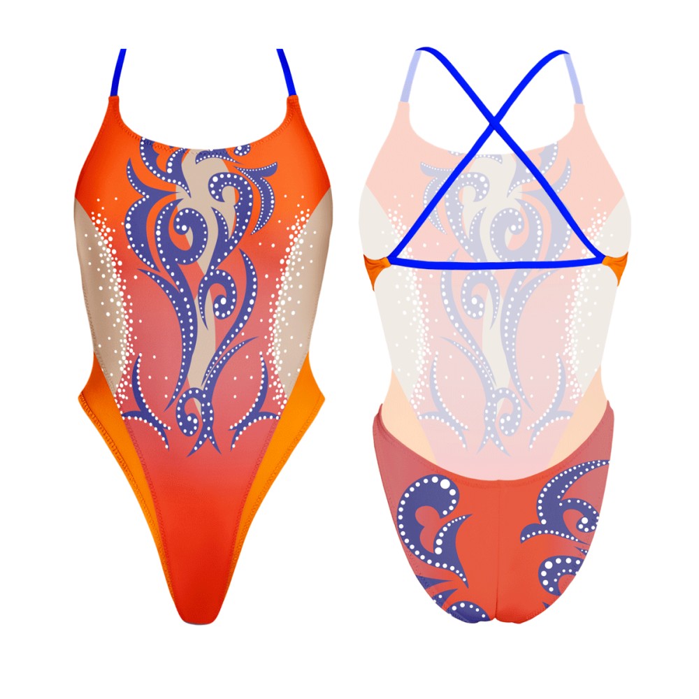 Turbo Women's Artistic Swim Suit B001 Lycra