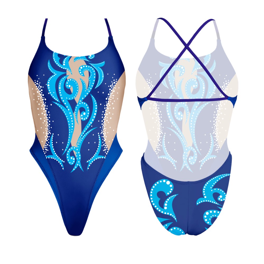 Turbo Women's Artistic Swim Suit B001 Lycra
