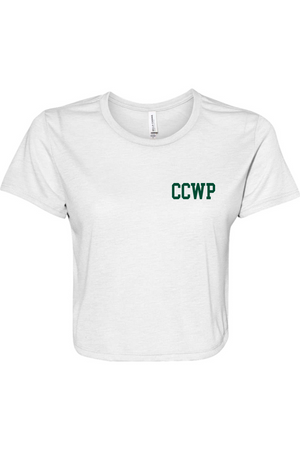 Bella + Canvas Women’s Flowy Crop Tee - White
