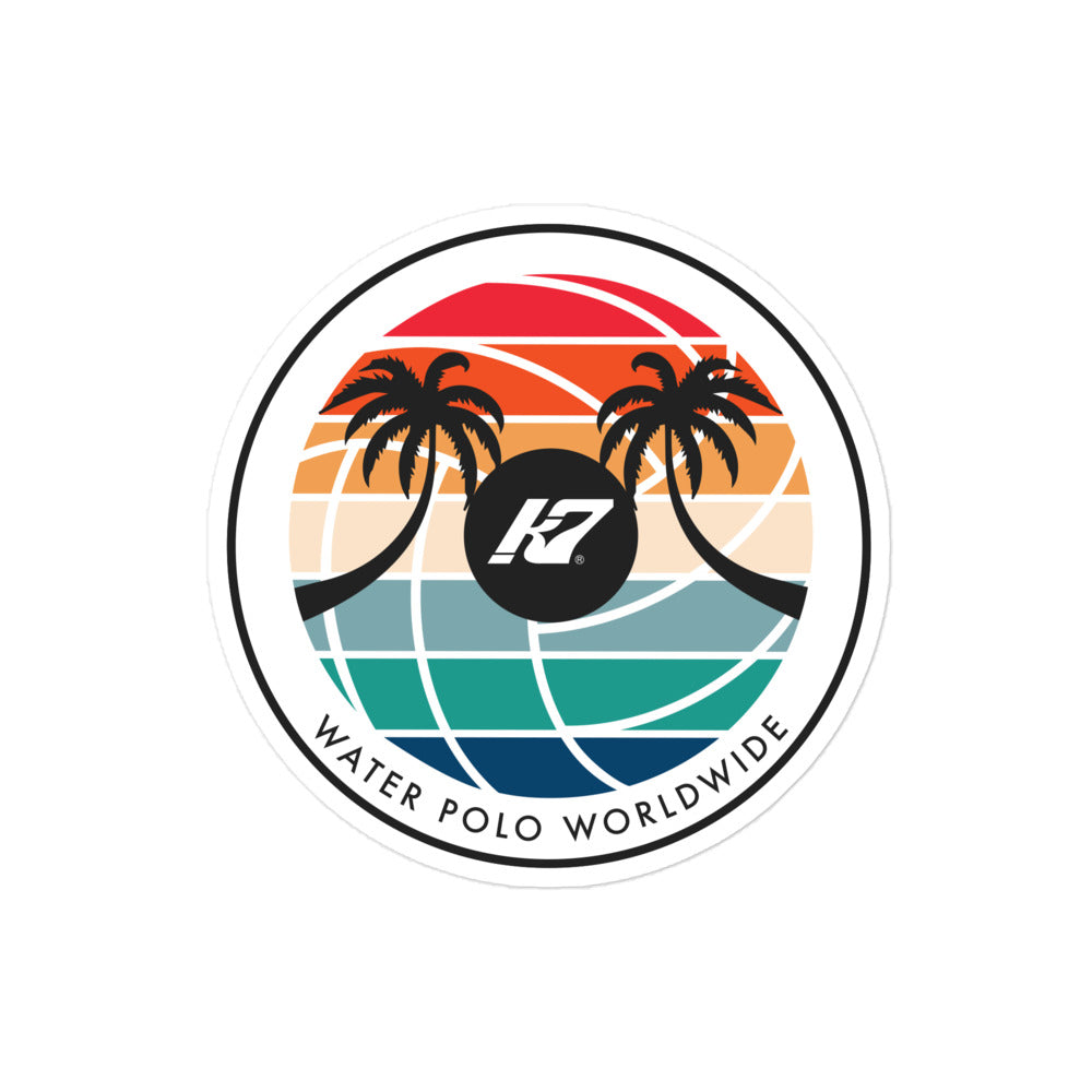 Kap7 Pink Sunset Logo Bubble-free stickers