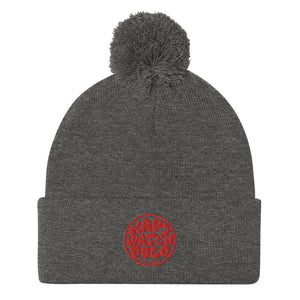 K7 Red Surf Logo Pom-Pom Beanie