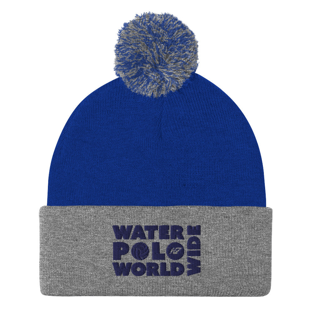 K7 WP World Wide Logo Pom-Pom Beanie