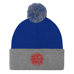 K7 Red Surf Logo Pom-Pom Beanie