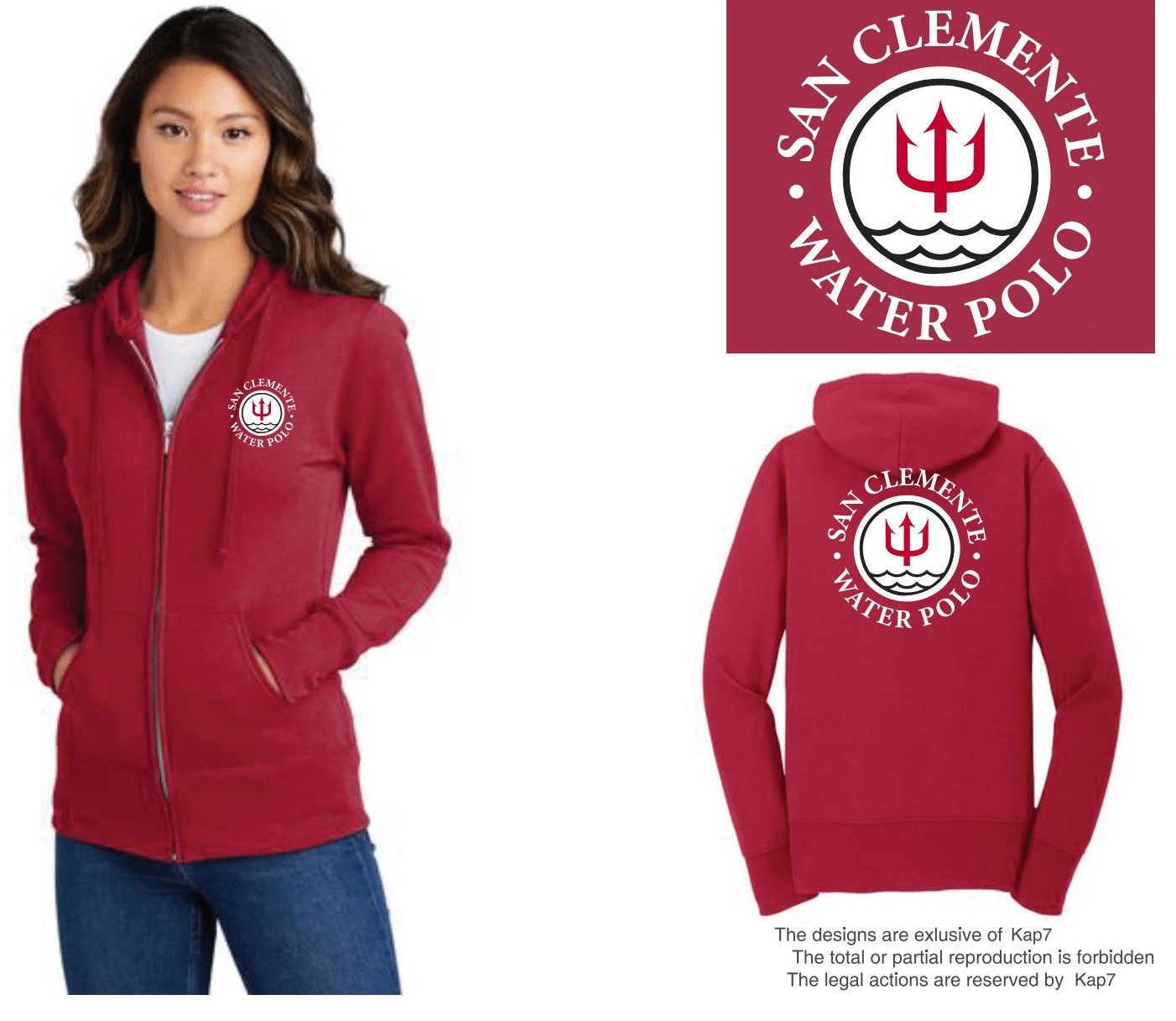 San Clemente WPC - Team Store - Ladies Core Fleece Full-Zip Hooded Sweatshirt