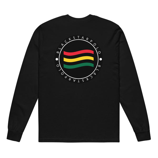 [ JEANS] Crop Rip Polo T-shirt ★大人気★ Black Star Polo heavyweight long-sleeve shirt - KAP7