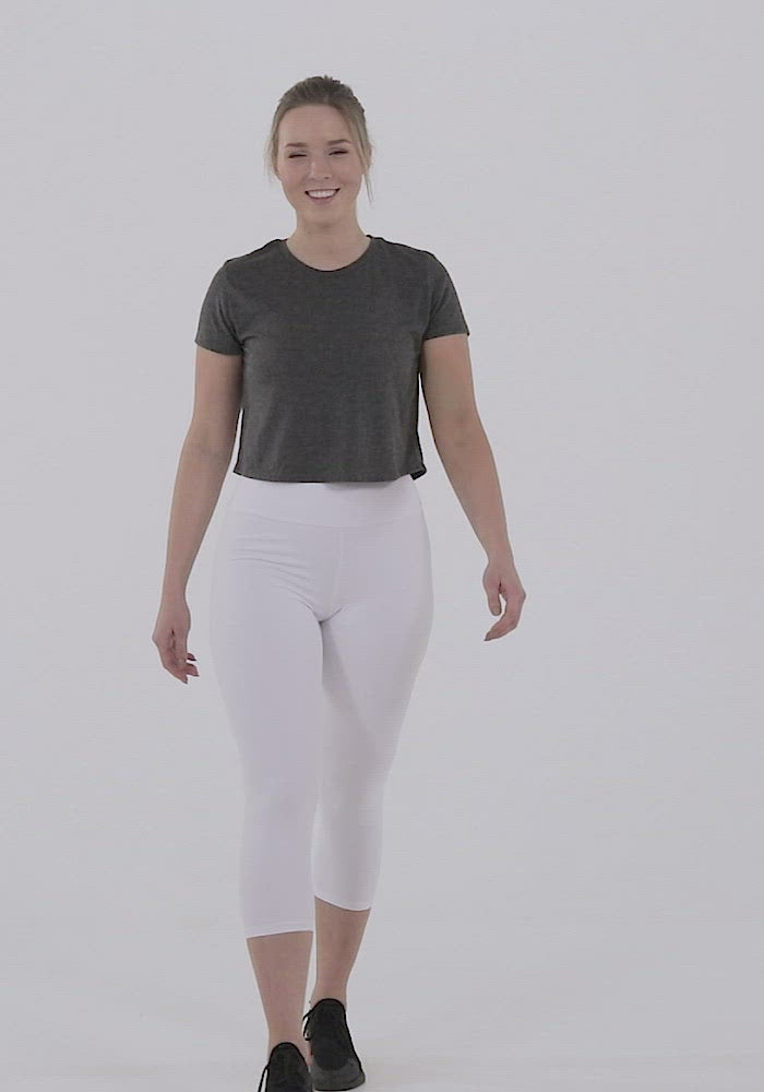 CDM Grey with a pop of pink capris KAP7 International XS 