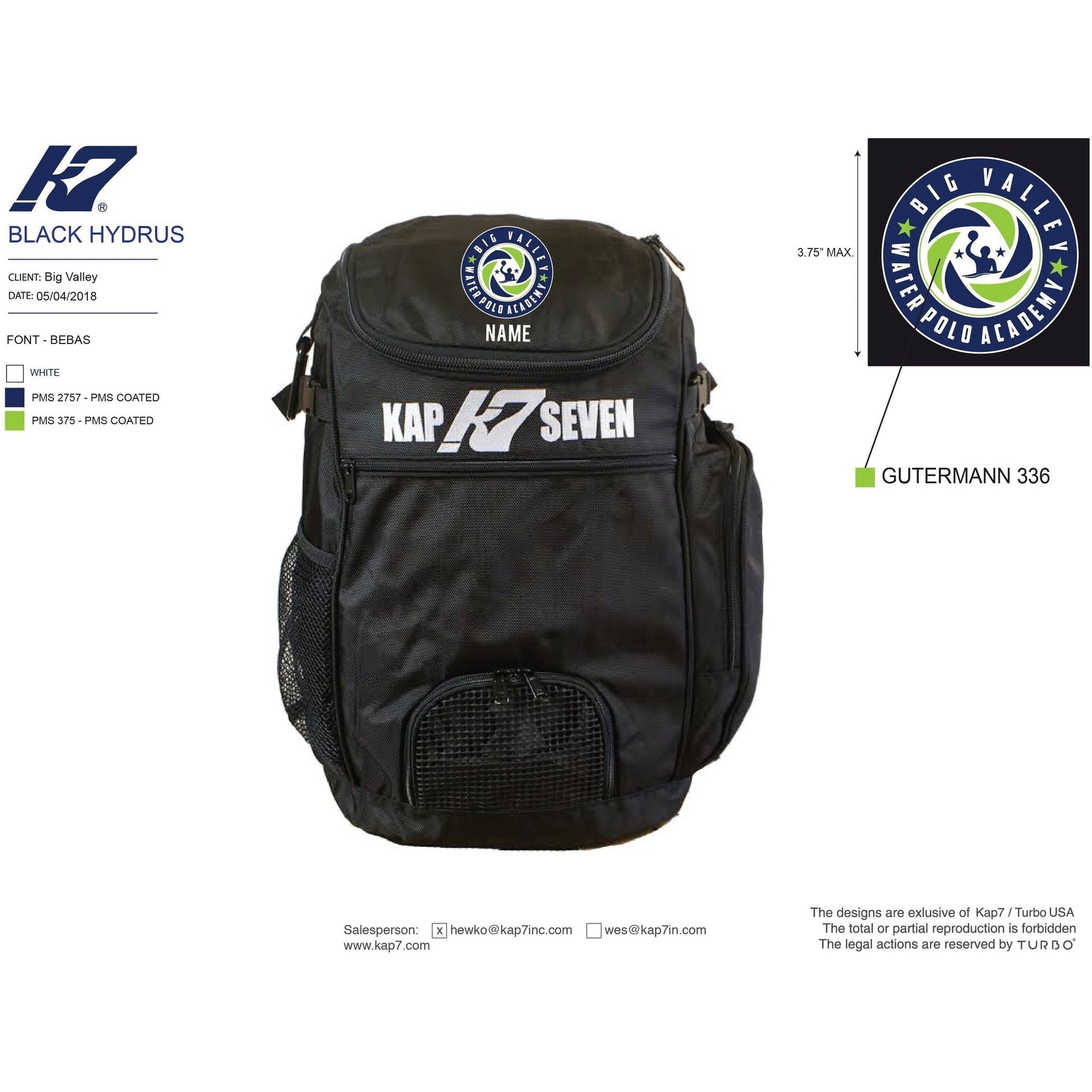 Big Valley WPA Team Store - Backpack Backpacks KAP7 International 
