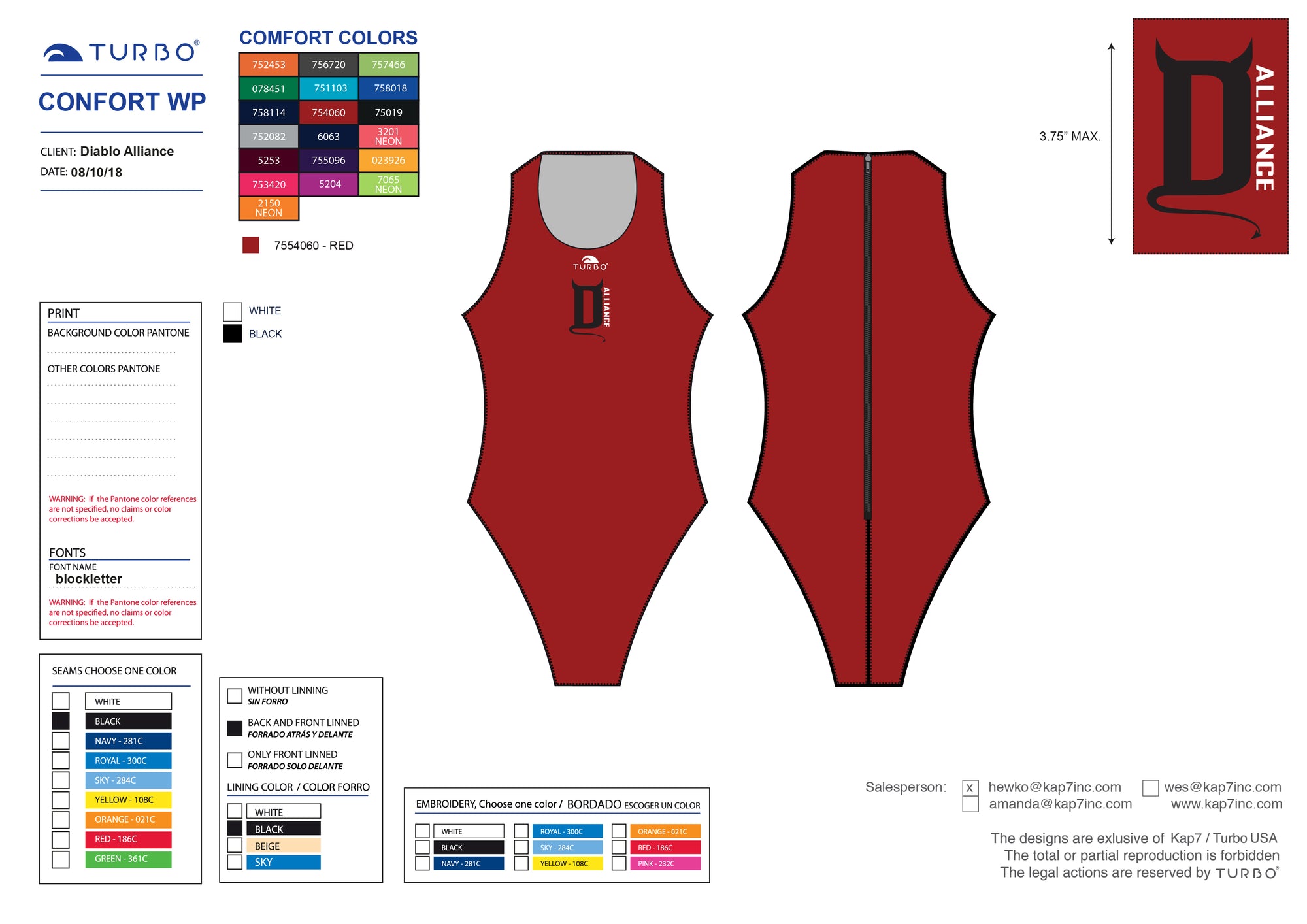 Diablo Alliance WPC Team Store - Girl's Comfort Suit - RED