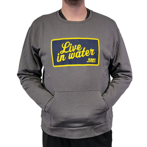 KAP7 Live in Water Crew Neck Unisex Sweatshirt w Front Pocket Crewneck KAP7 International 