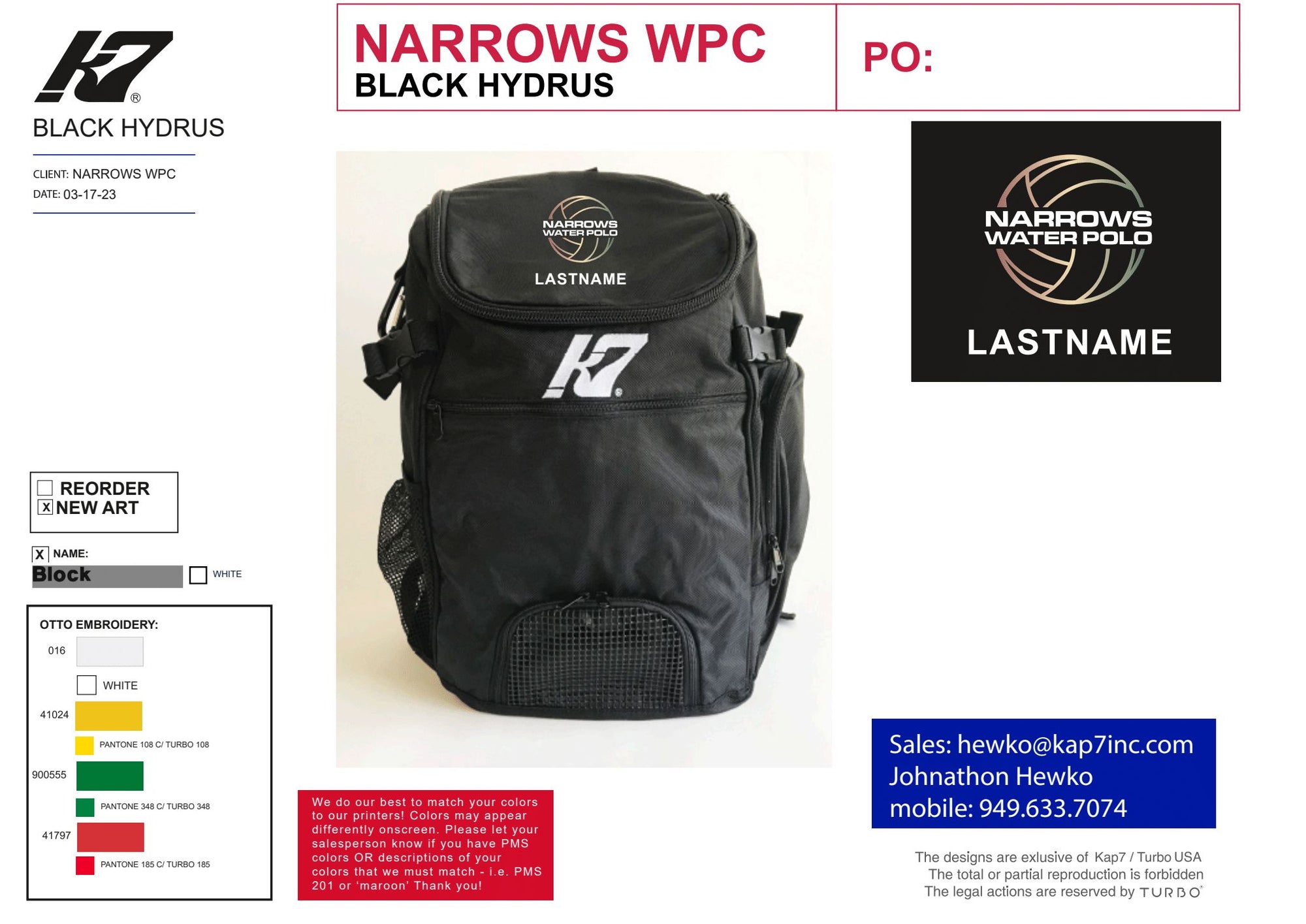 Narrows WPC - Team Store - Backpack