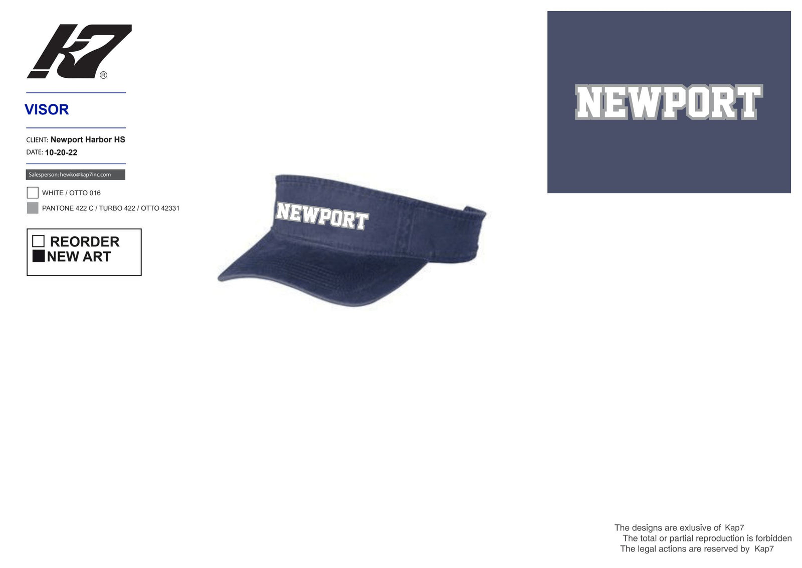 Newport Team Store - Visor