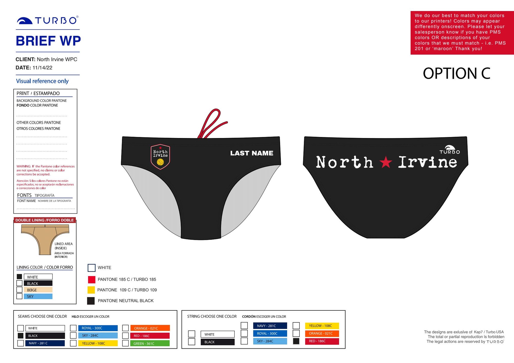 North Irvine WPC Team Store - Brief with NAME