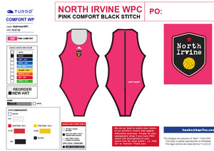 North Irvine WPC Team Store - North Irvine Water Polo Comfort with Name - PINK and BLACK SUITS
