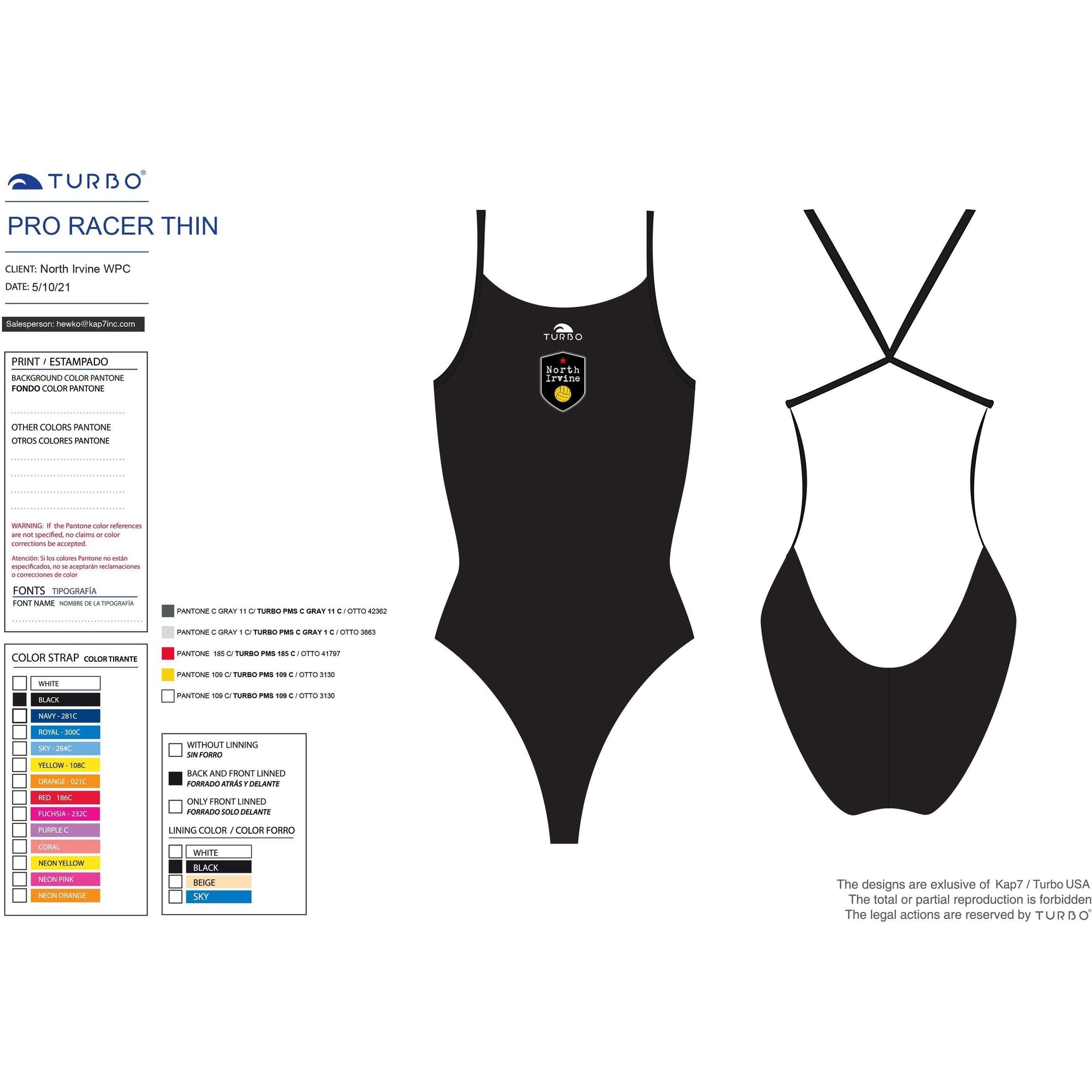 North Irvine WPC Team Store - ProRacer Thin Strap Suit KAP7 International 