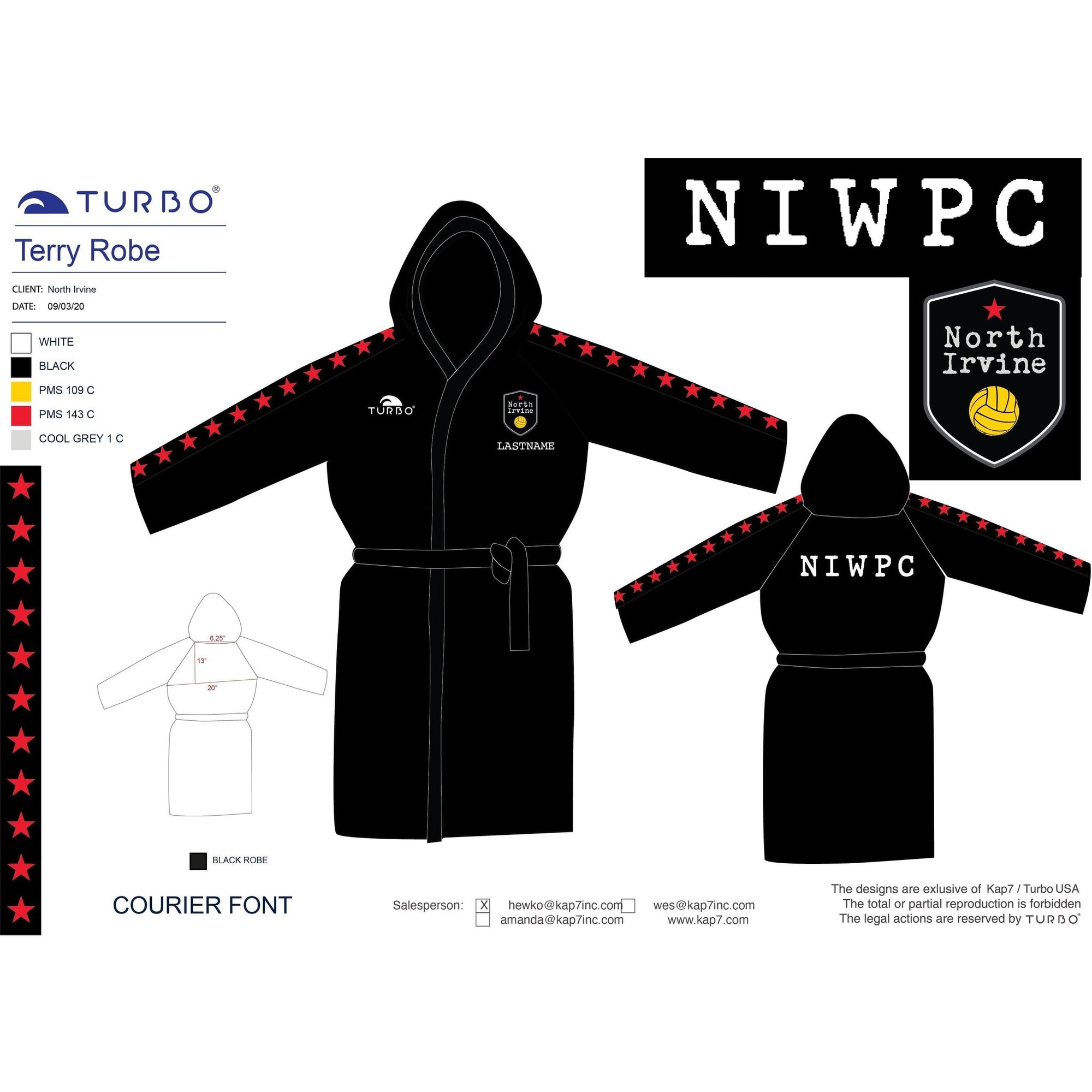 North Irvine WPC Team Store - North Irvine Water Polo Robe Robes KAP7 International 