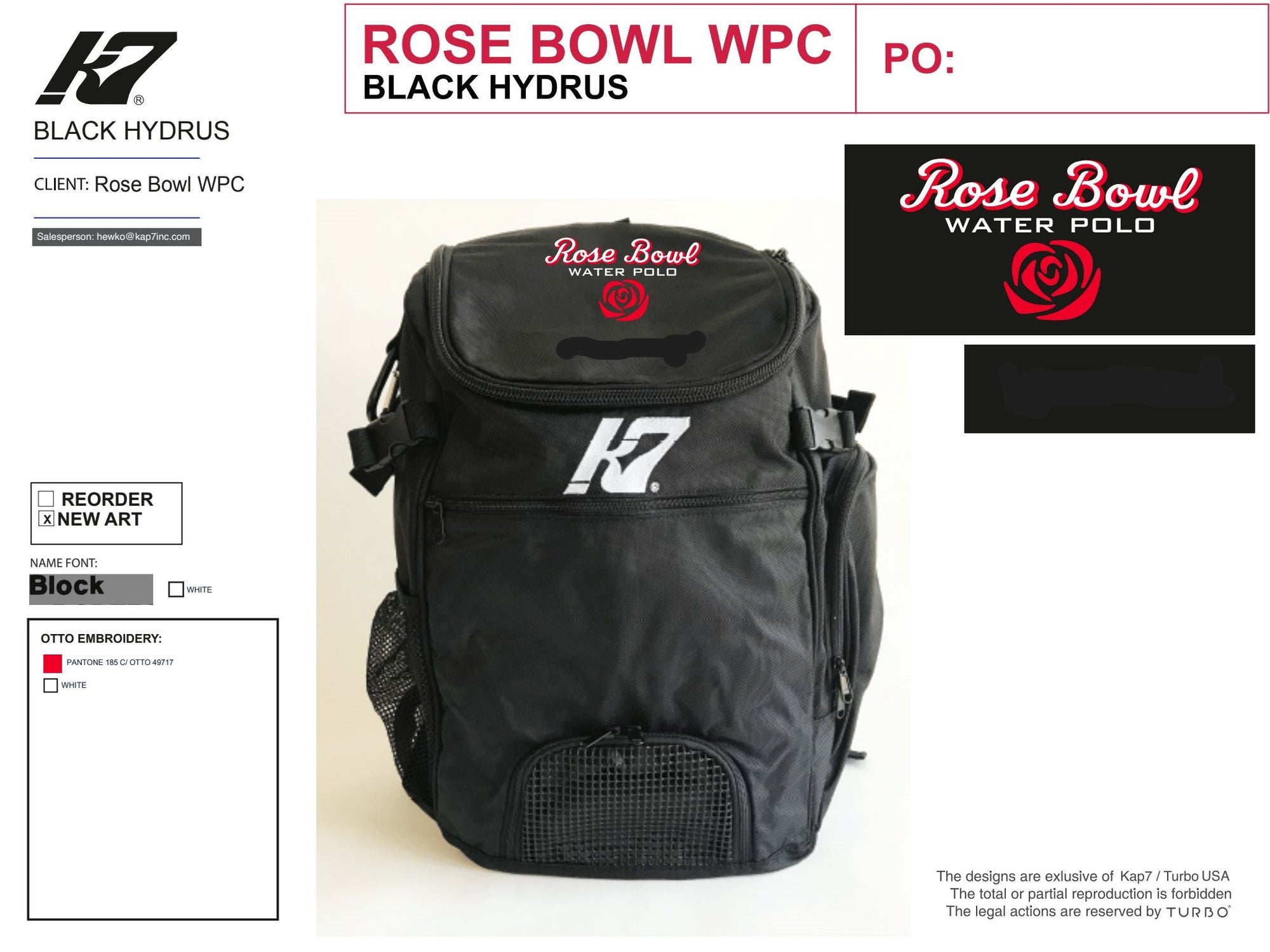Rose Bowl Water Polo Club - Team Store - Backpack