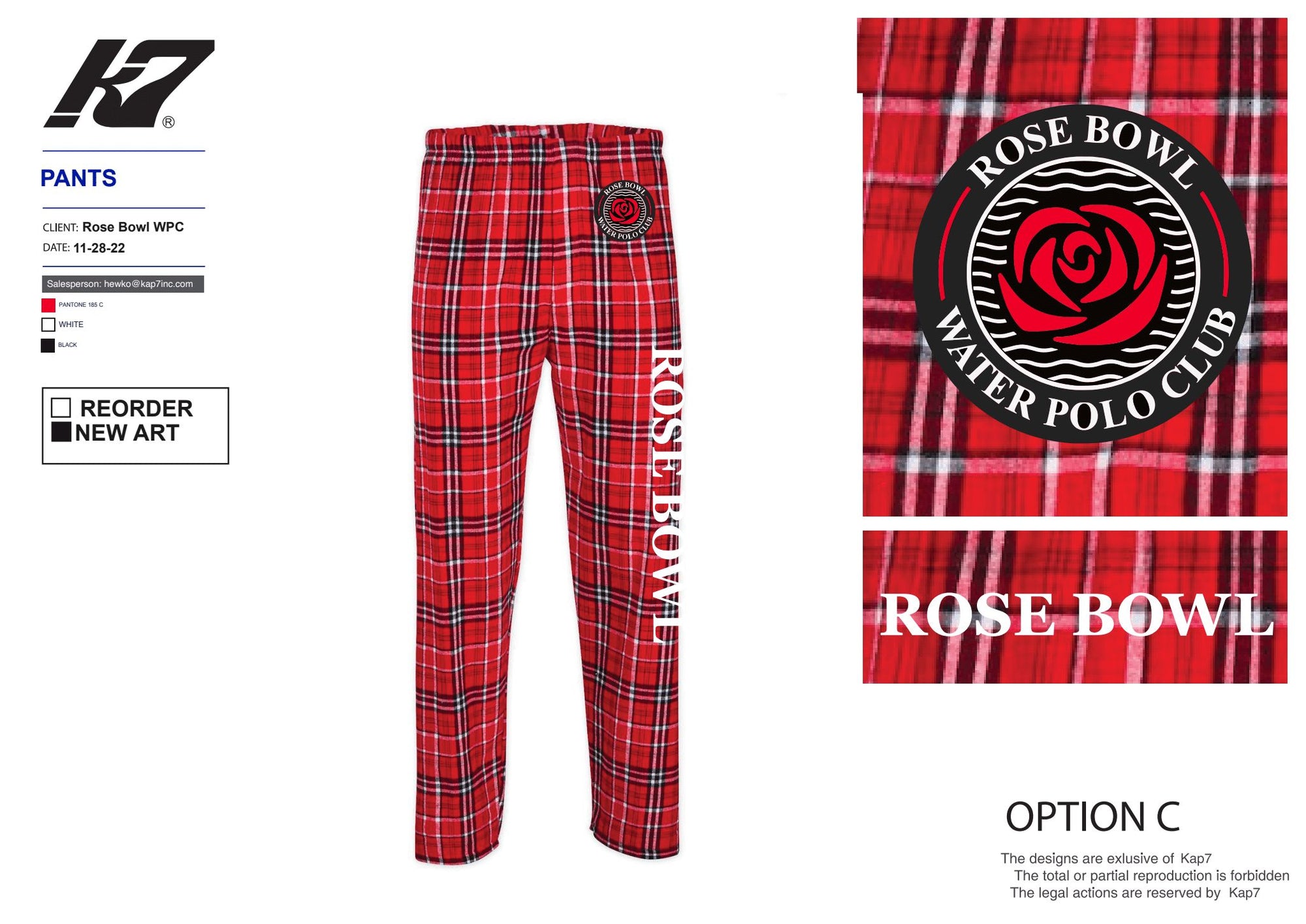 Rose Bowl Water Polo Club - Team Store - Flannel Pants