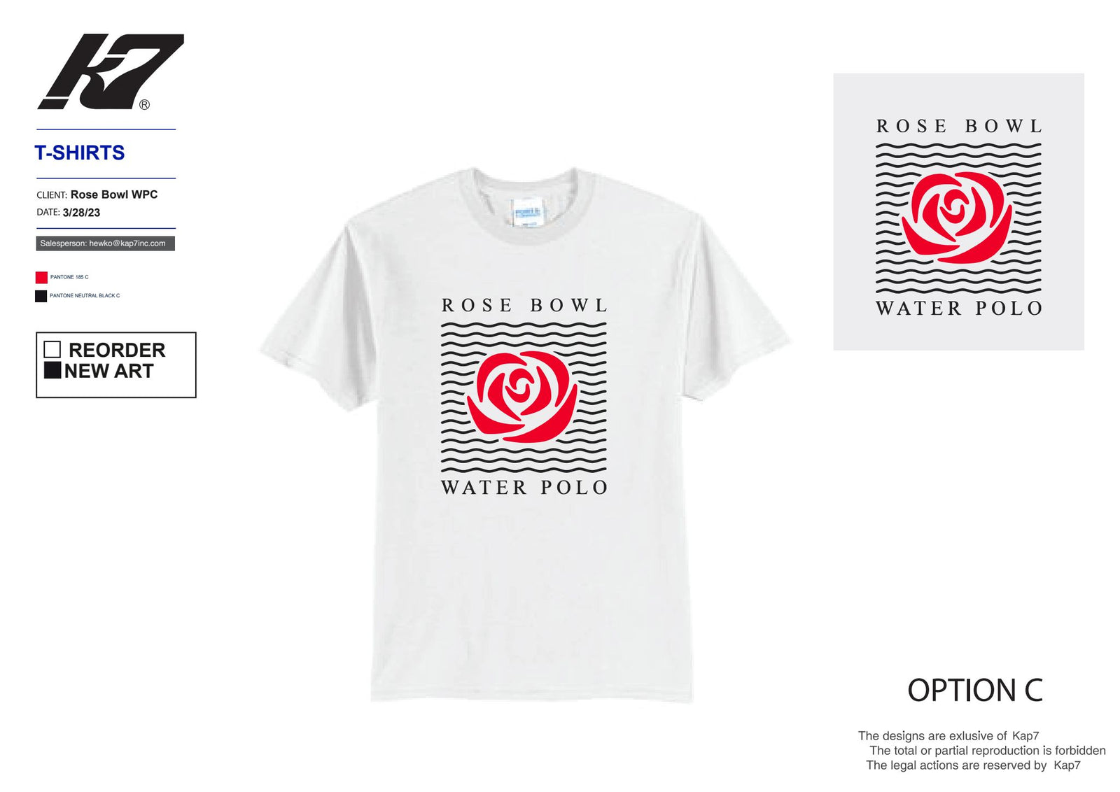 Rose Bowl Water Polo Club - Team Store - Required T-Shirt Bundle -Red, Black & White.