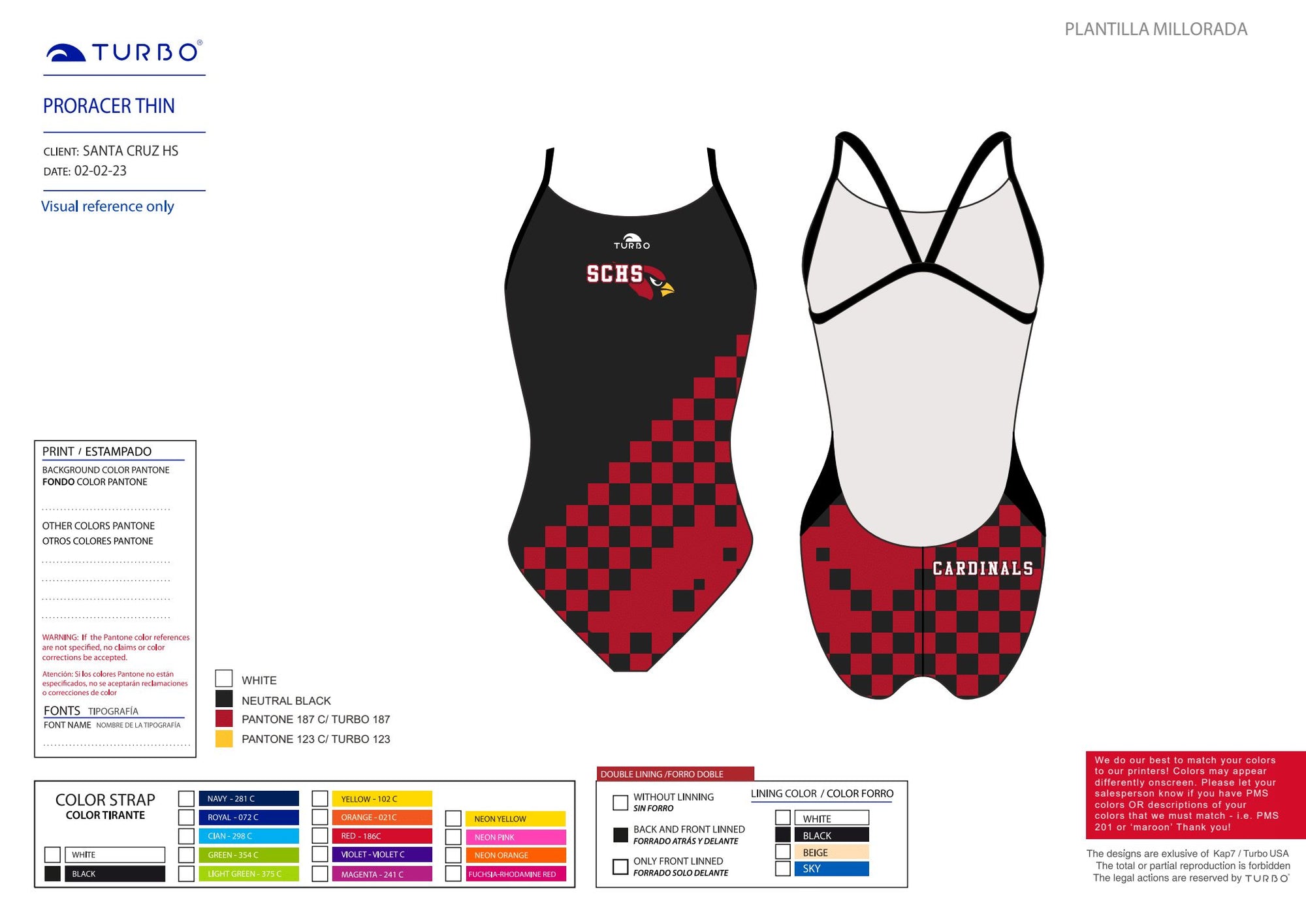Santa Cruz High School Team Store - Pro Racer Thin Strap Suit