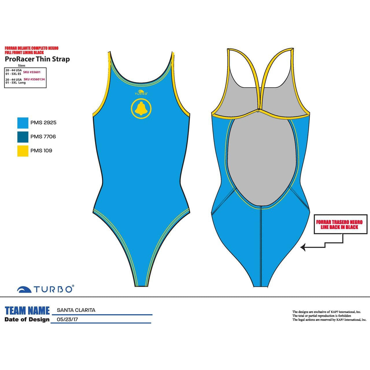 Santa Clara Water Polo Club ProRacer Thin Strap Suit Suits KAP7 International 