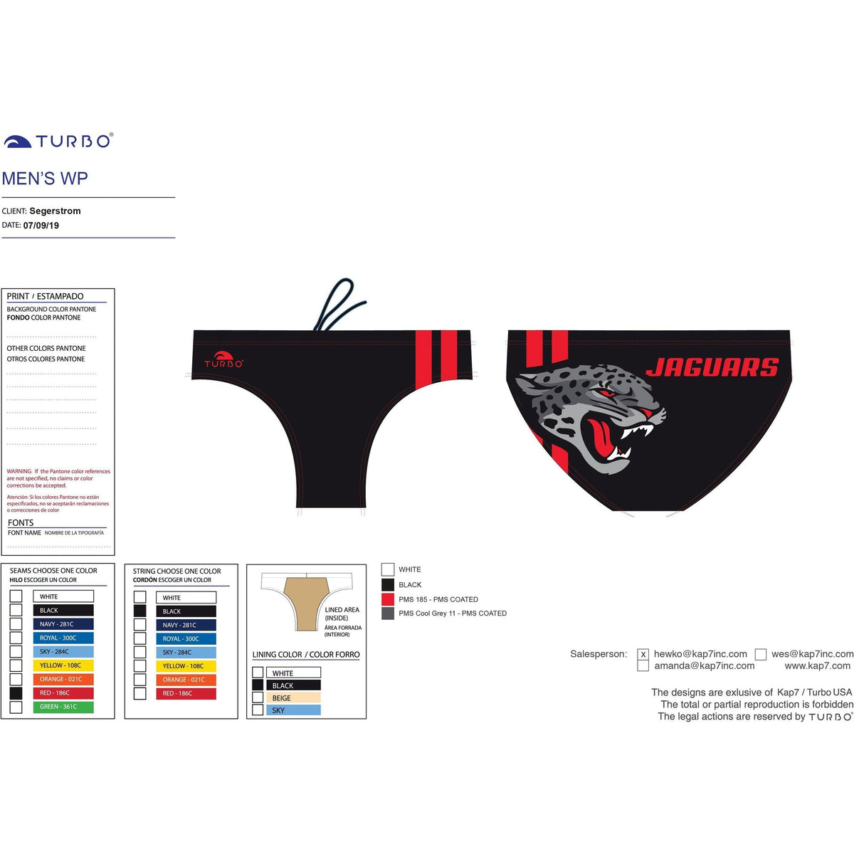 Segerstrom HS Team Store -l Water Polo Brief KAP7 International 