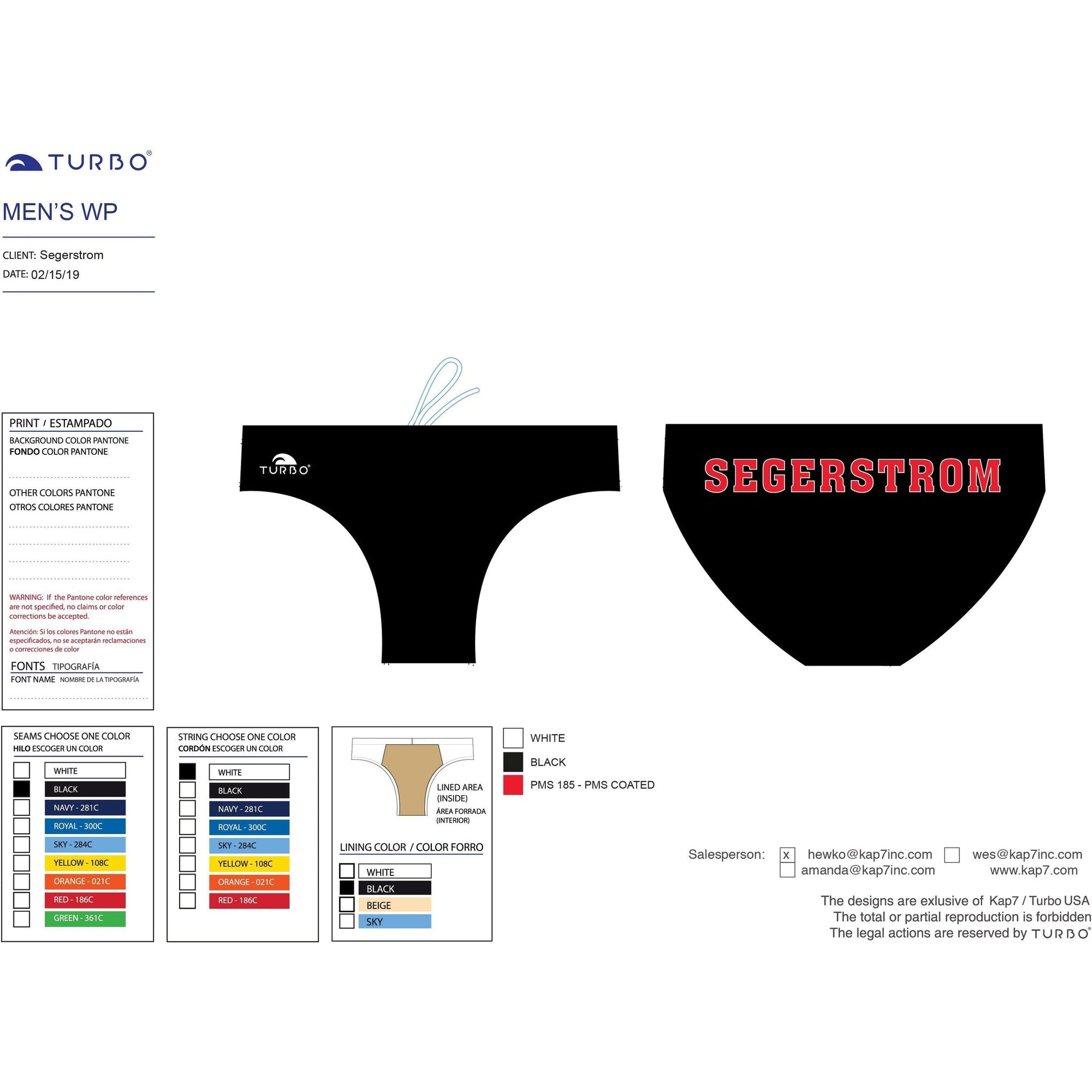 Segerstrom HS Team Store - Swim Brief - DUAL LAYER KAP7 International 