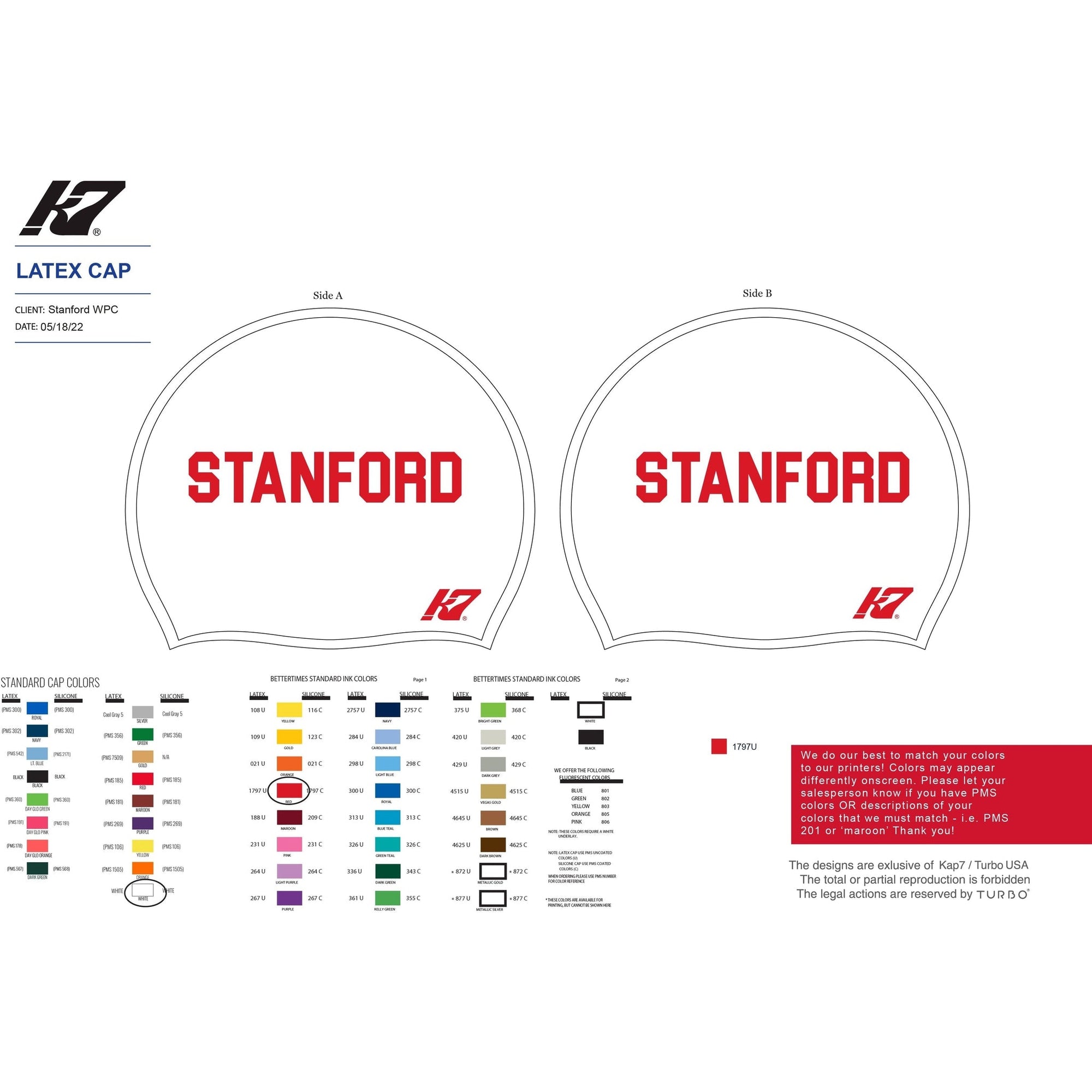 Stanford Latex Cap: White KAP7 International 