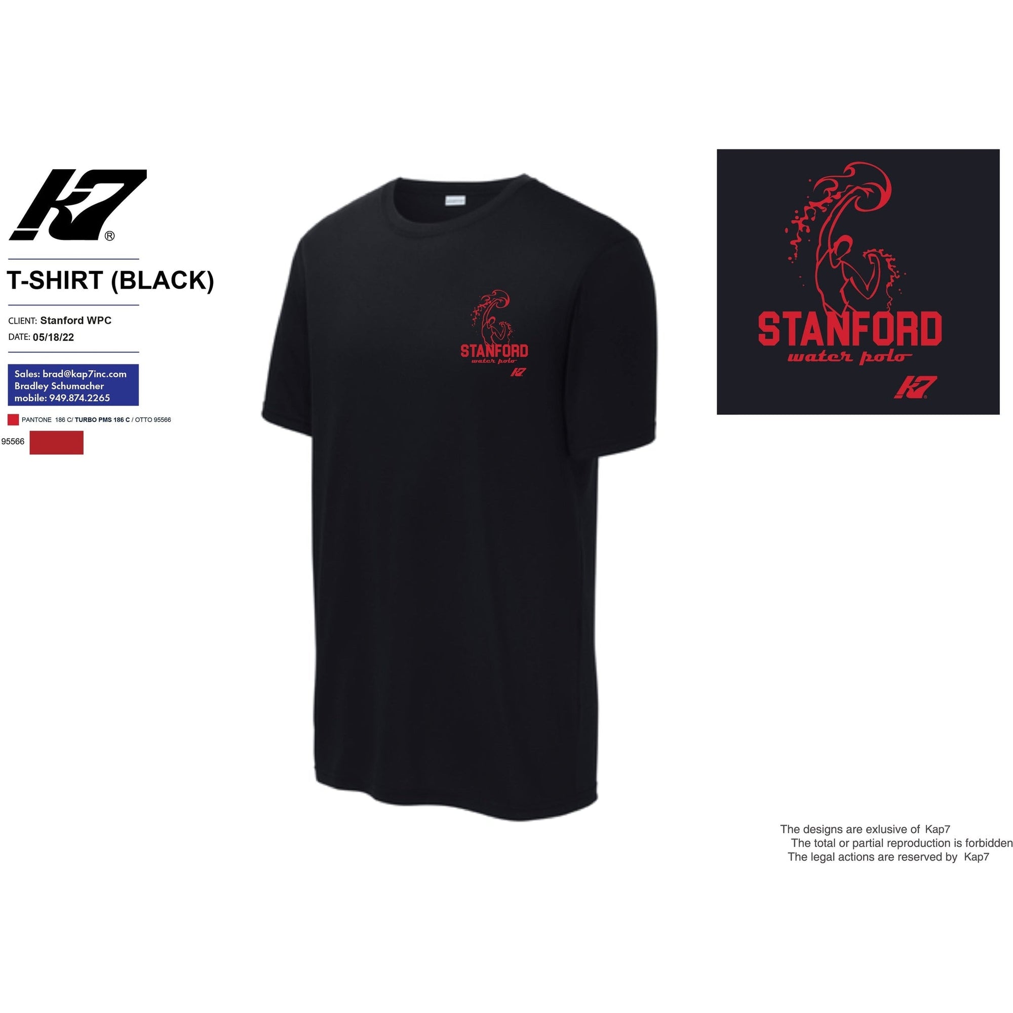 Stanford Women's T-Shirt Black KAP7 International 