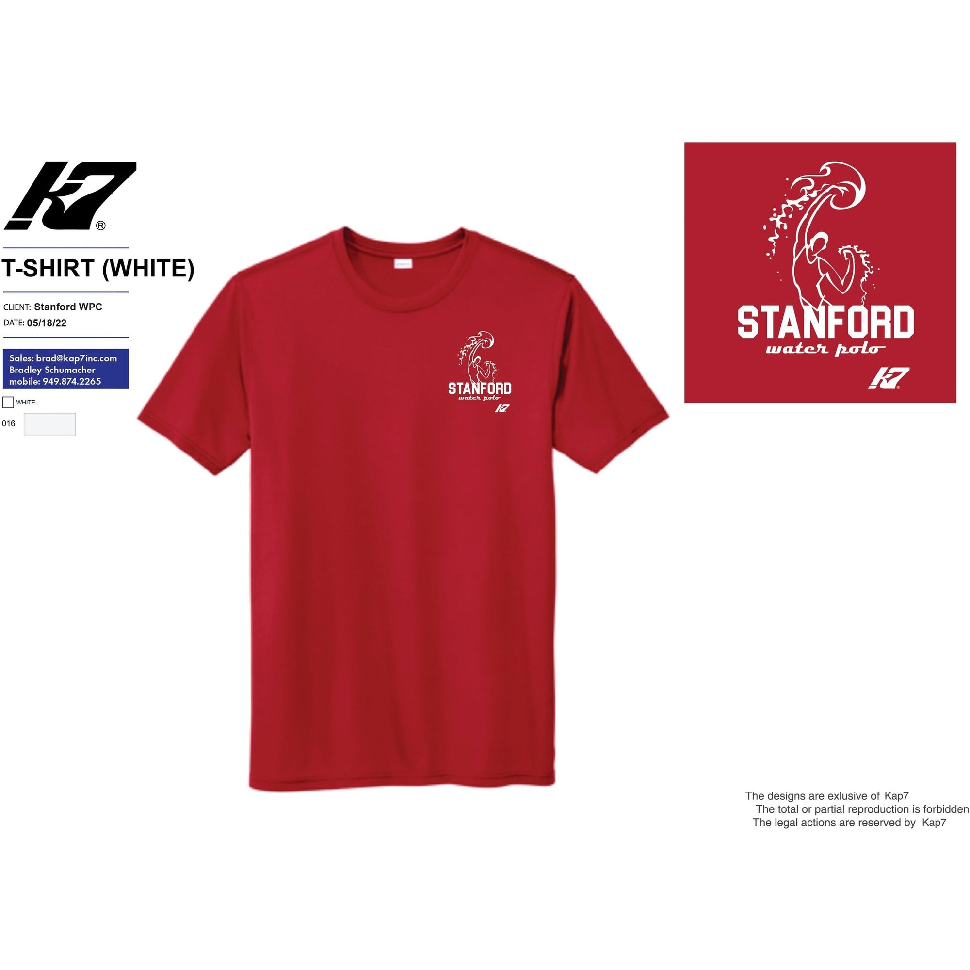 Stanford Women T-shirt RED KAP7 International 