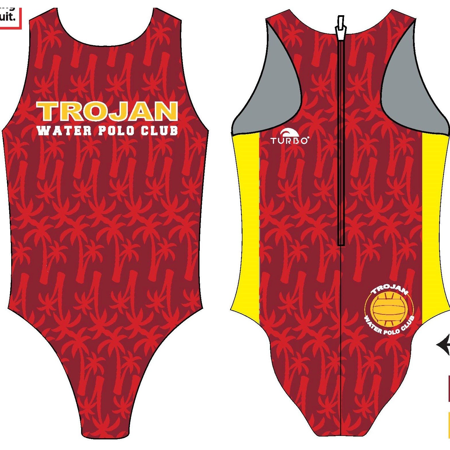 REQUIRED ITEM for girls- Trojan Water Polo Club Flash Water Polo Suit KAP7 International 