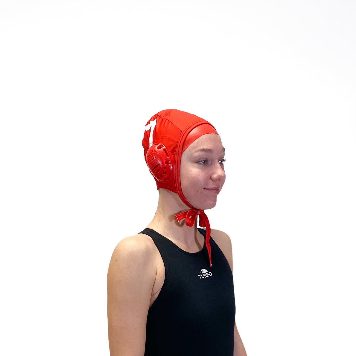 Turbo Standard Water Polo Cap Set with 3 Numbers - Red Caps TURBO 