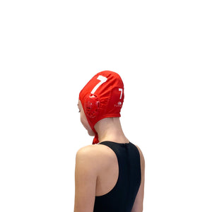 Turbo Standard Water Polo Cap Set with 3 Numbers - Red Caps TURBO 