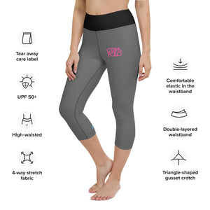 CDM Grey with a pop of pink capris KAP7 International XS 