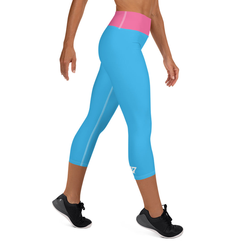 CDM Baby Blue Capris With Pink Waist - KAP7 International